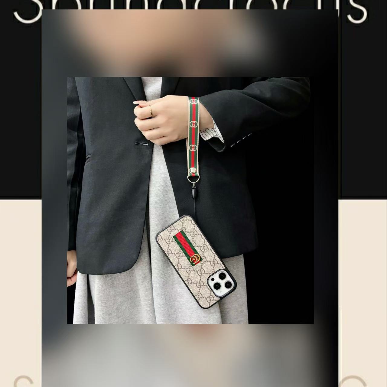 Luxury Gucci IPhone Case With Hand Strap