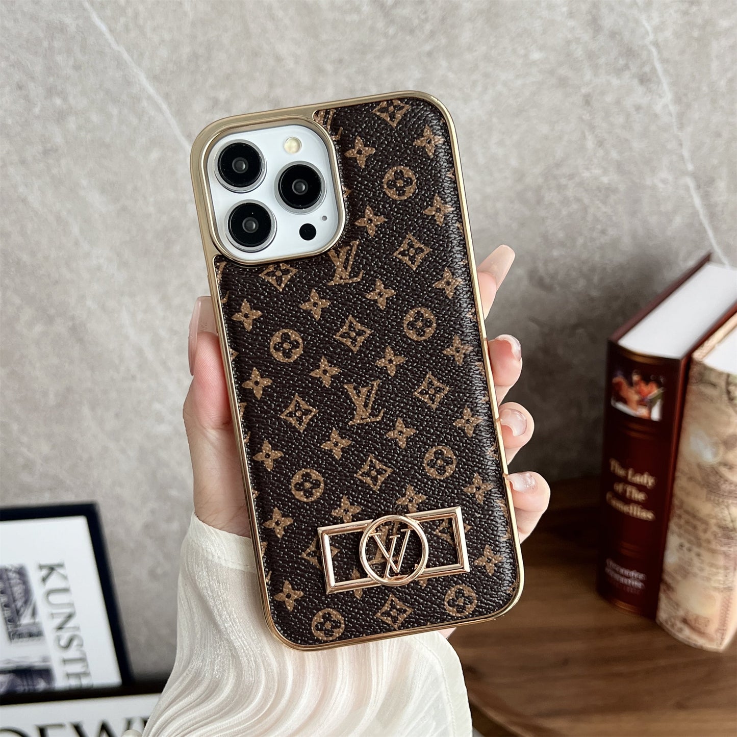 MONOGRAM CANVAS LEATHER LV IPHONE CASE