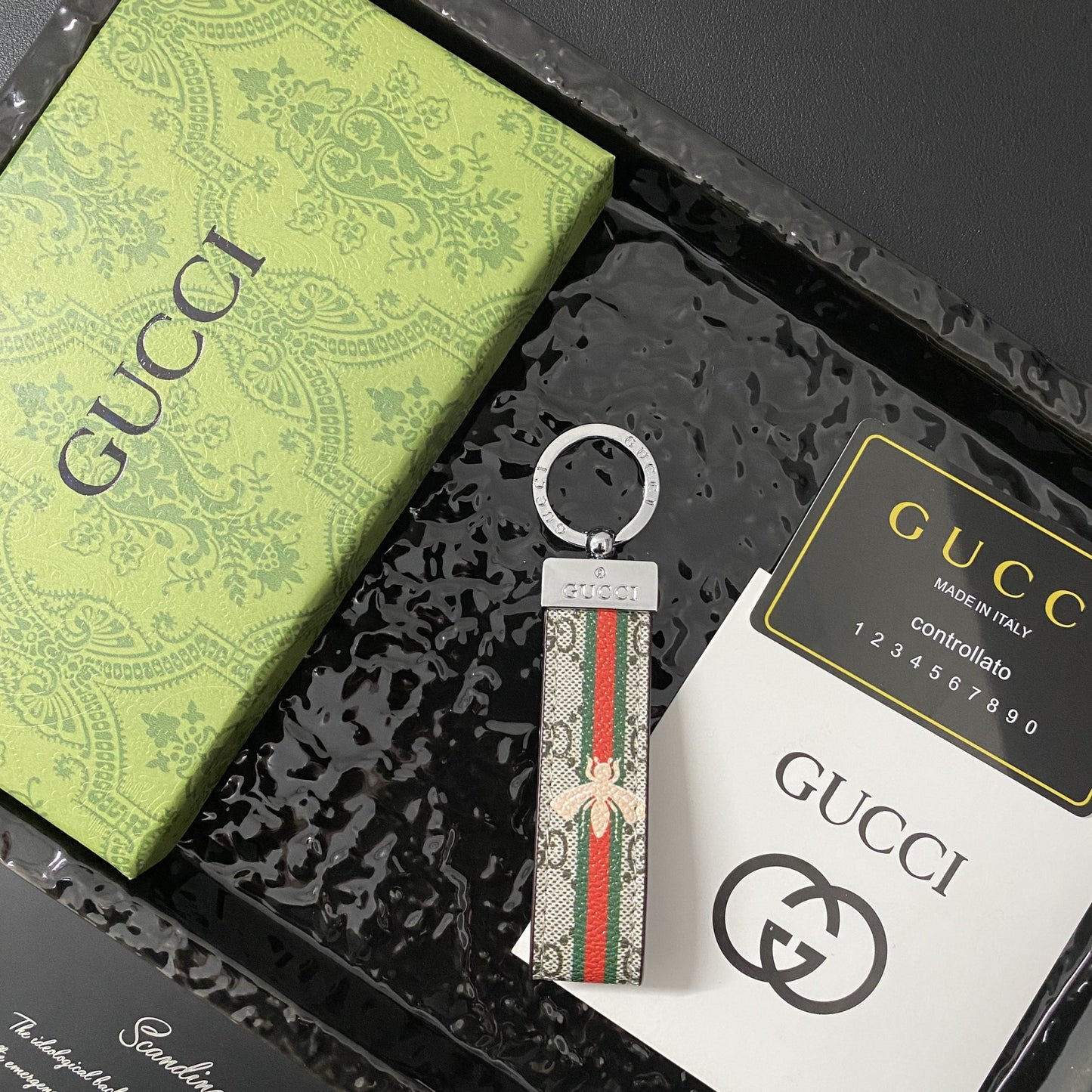 Leather Gucci Key Holder Bag Charm