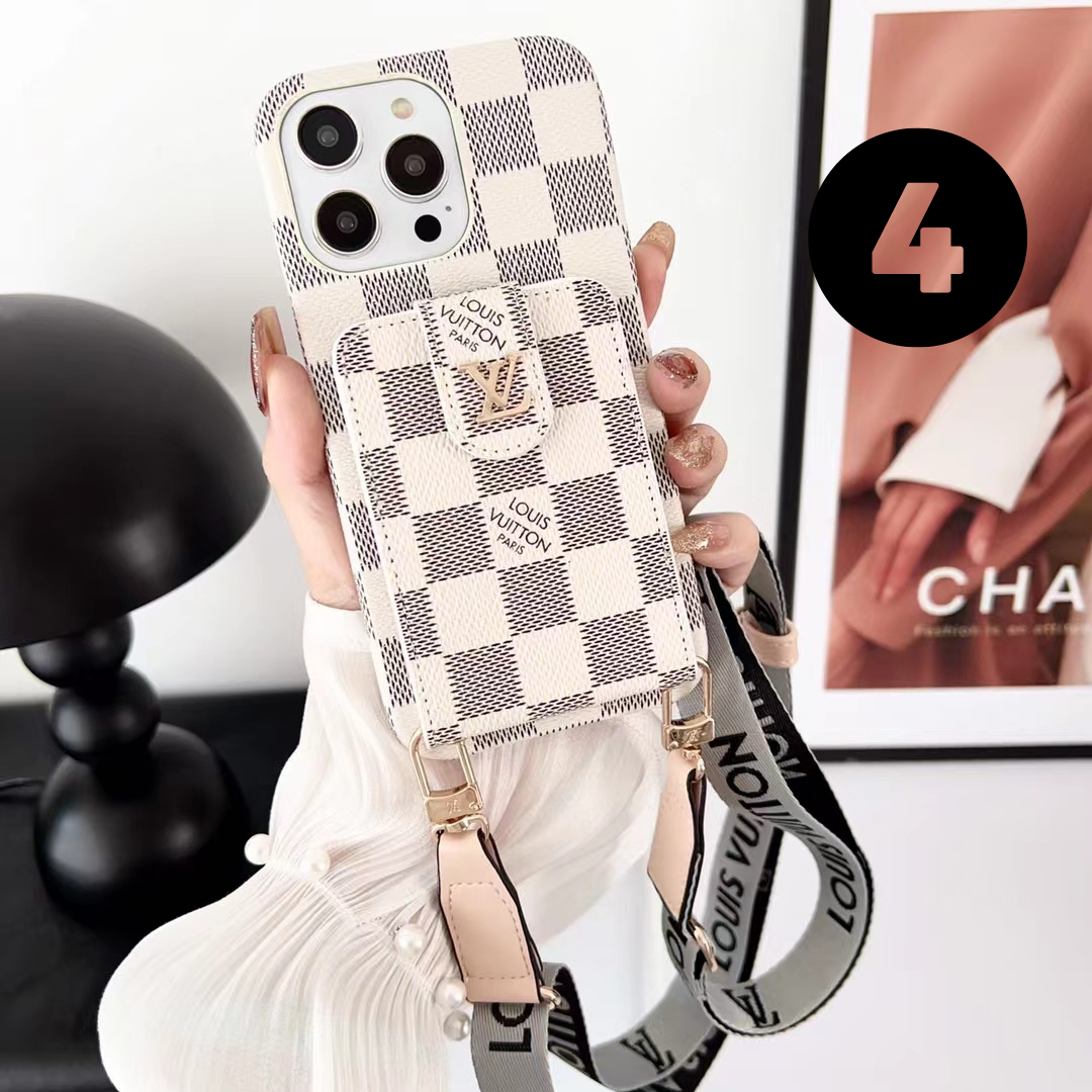 LV MagSafe Premium Phone Case With Strap And Card Holder – Premium Designer Phone Case