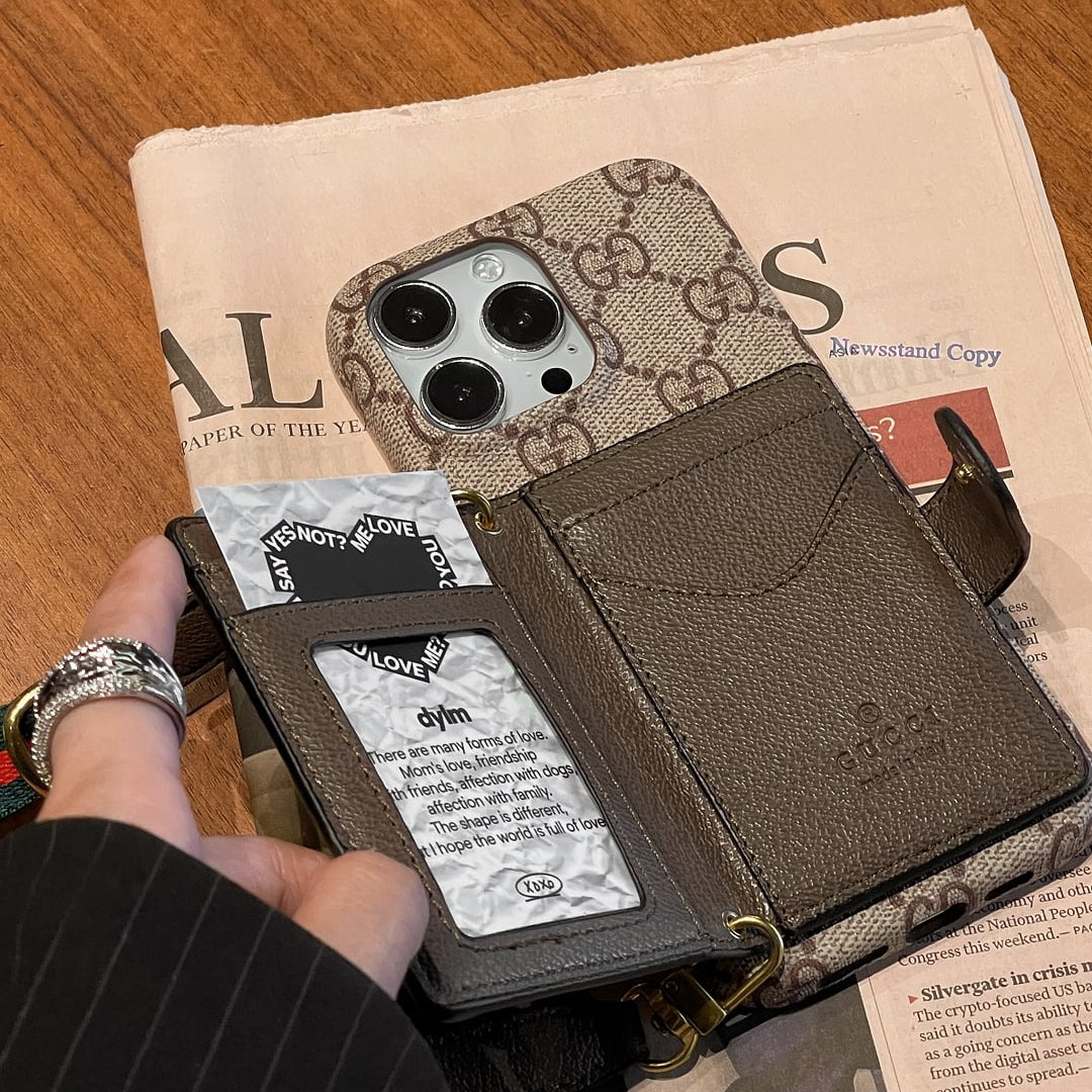 Ophidia Leather GG Wallet Crossbody iPhone Case