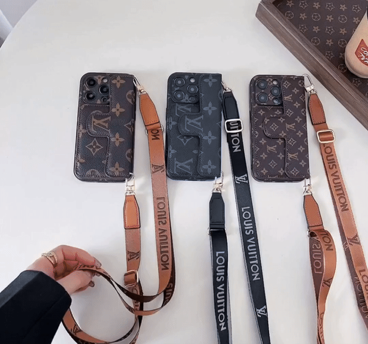 Luxury LV Card Holder Crossbody iPhone Case