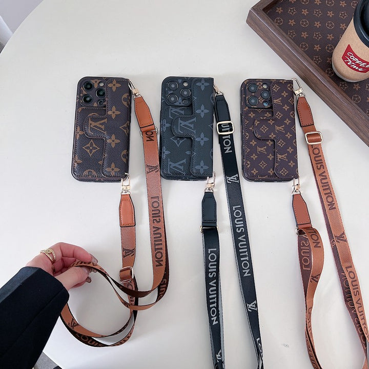 Luxury LV Card Holder Crossbody iPhone Case