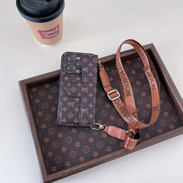 Luxury LV Card Holder Crossbody iPhone Case