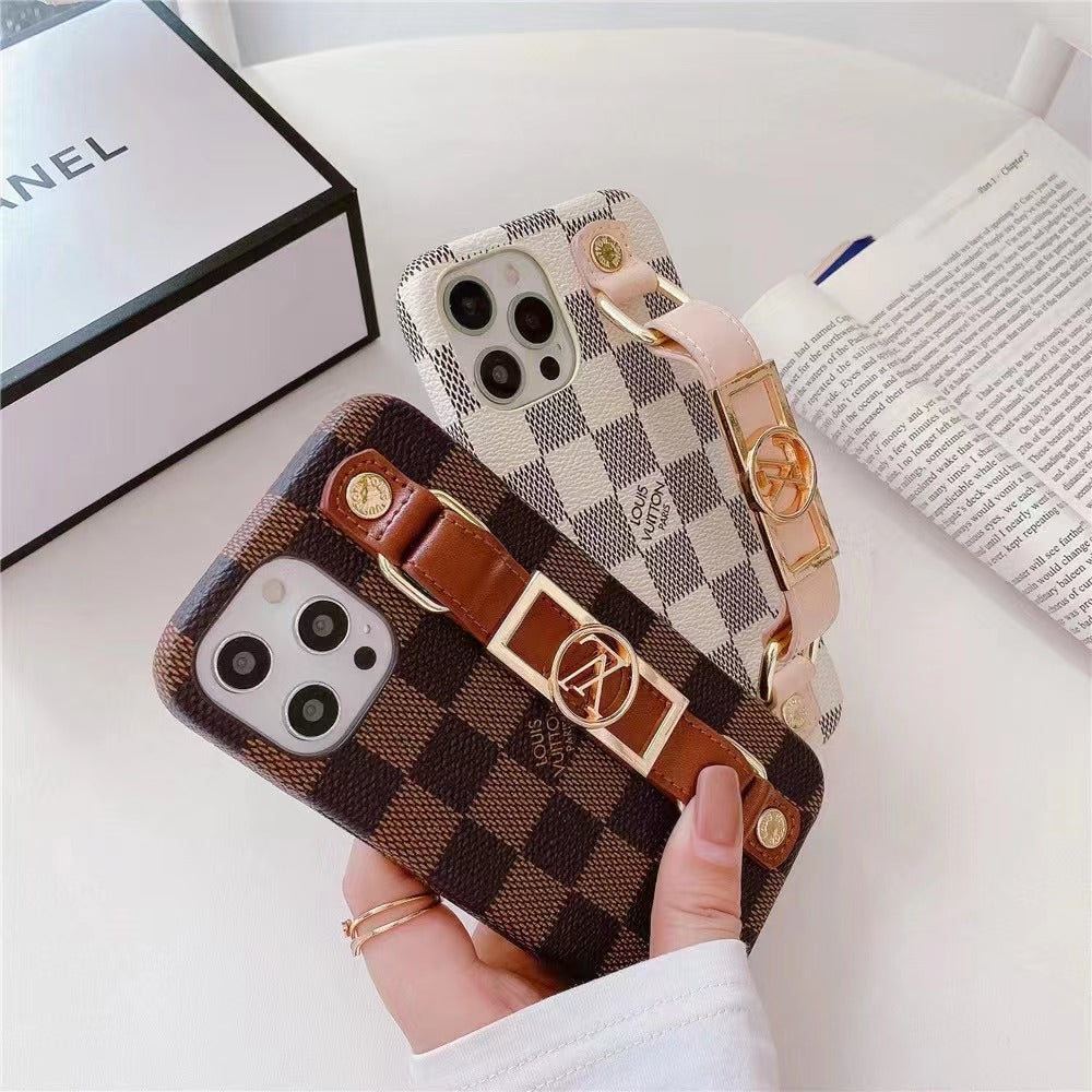LUXURY LEATHER LV WRIST BAND IPHONE CASE
