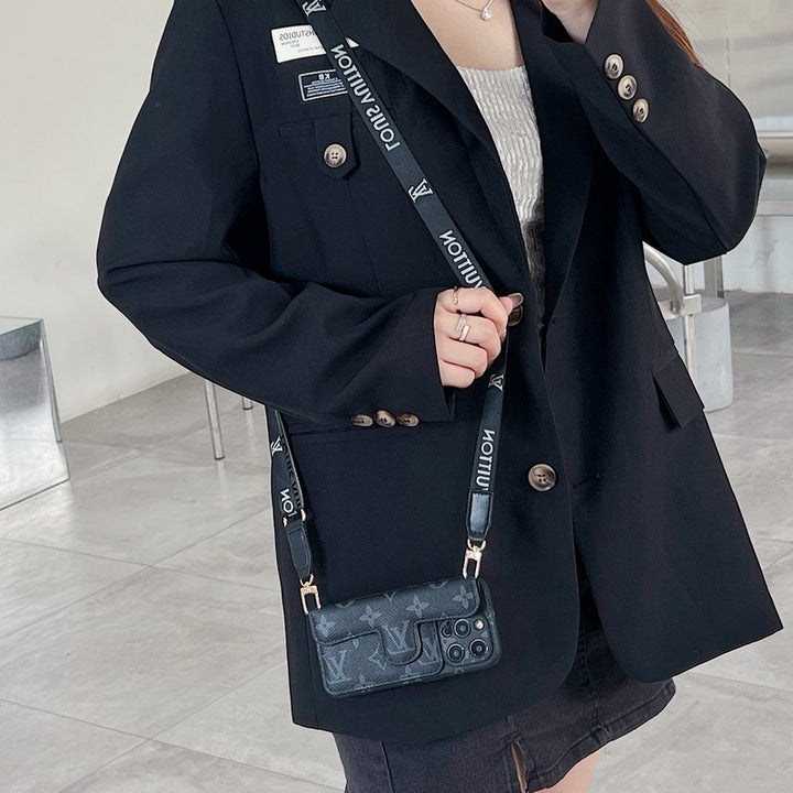 Luxury LV Card Holder Crossbody iPhone Case