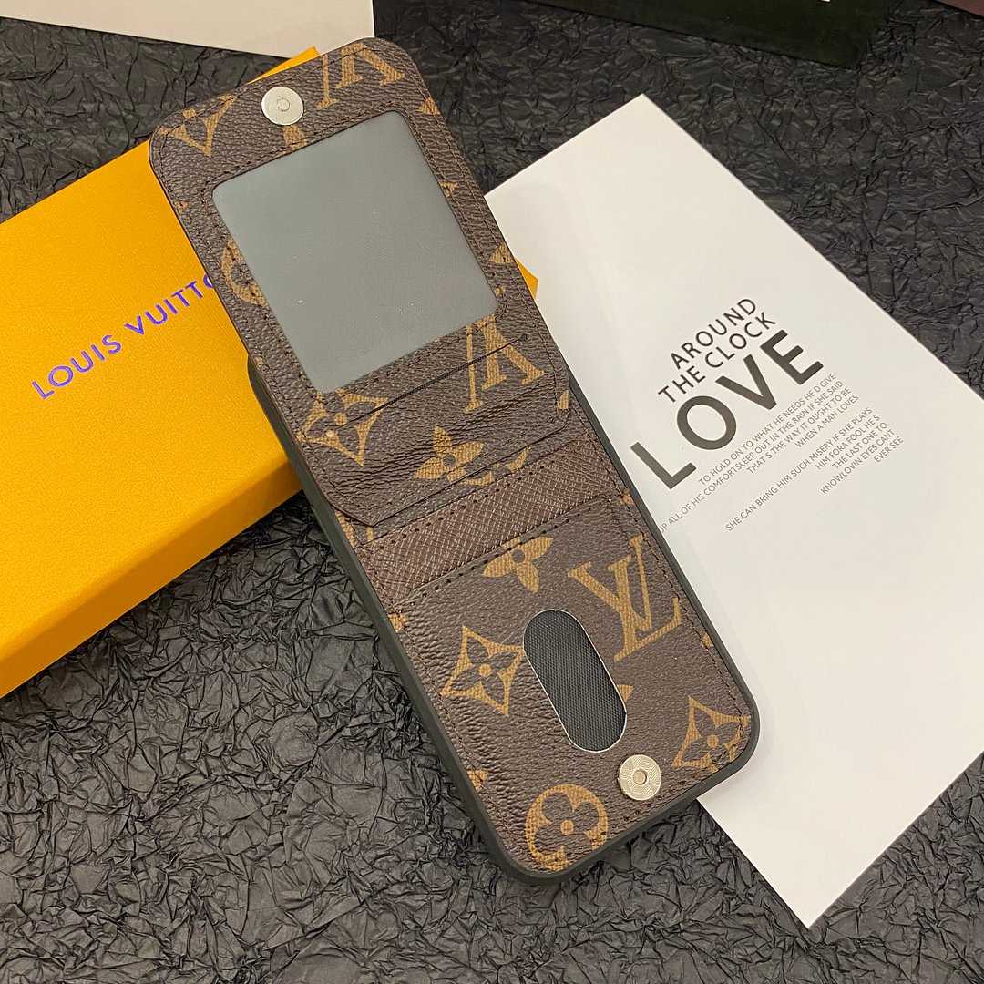 LUXURY MONOGRAM LV LEATHER IPHONE CASE FLIP WALLET