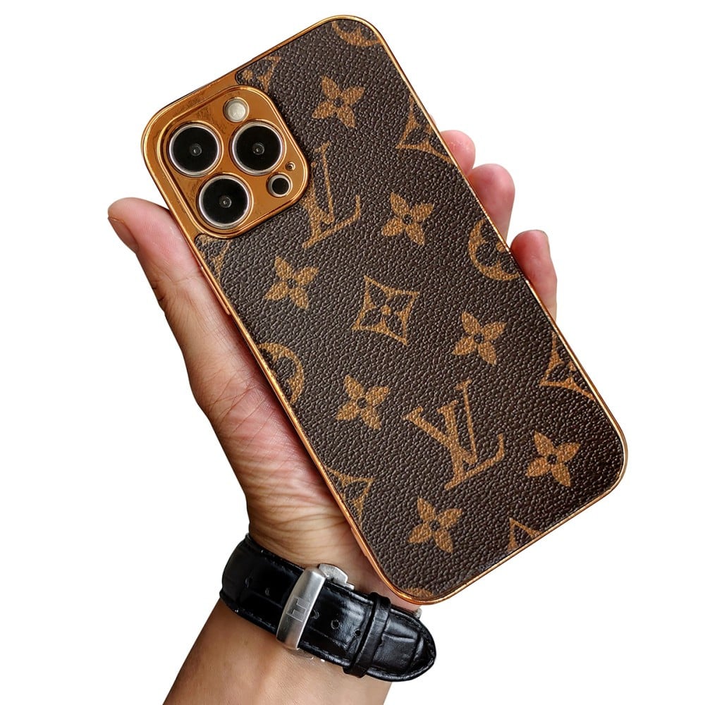 LUXURY LV IPHONE CASE WITH GOLDEN BORDER