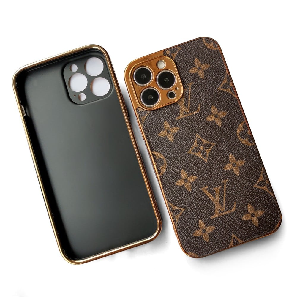 LUXURY LV IPHONE CASE WITH GOLDEN BORDER
