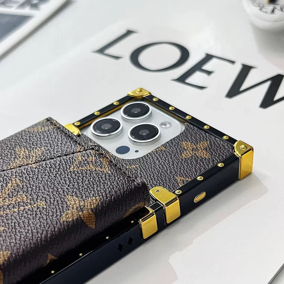 Designer Louis Vuitton IPhone Case With Wallet Card Holder