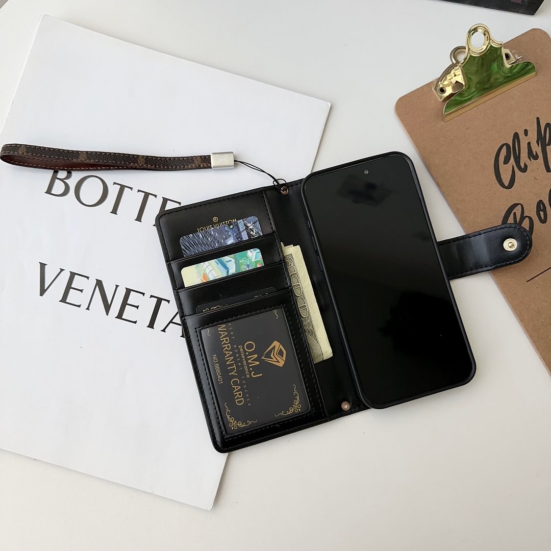 Leather Monogram LV Wallet Card Holder iPhone Case