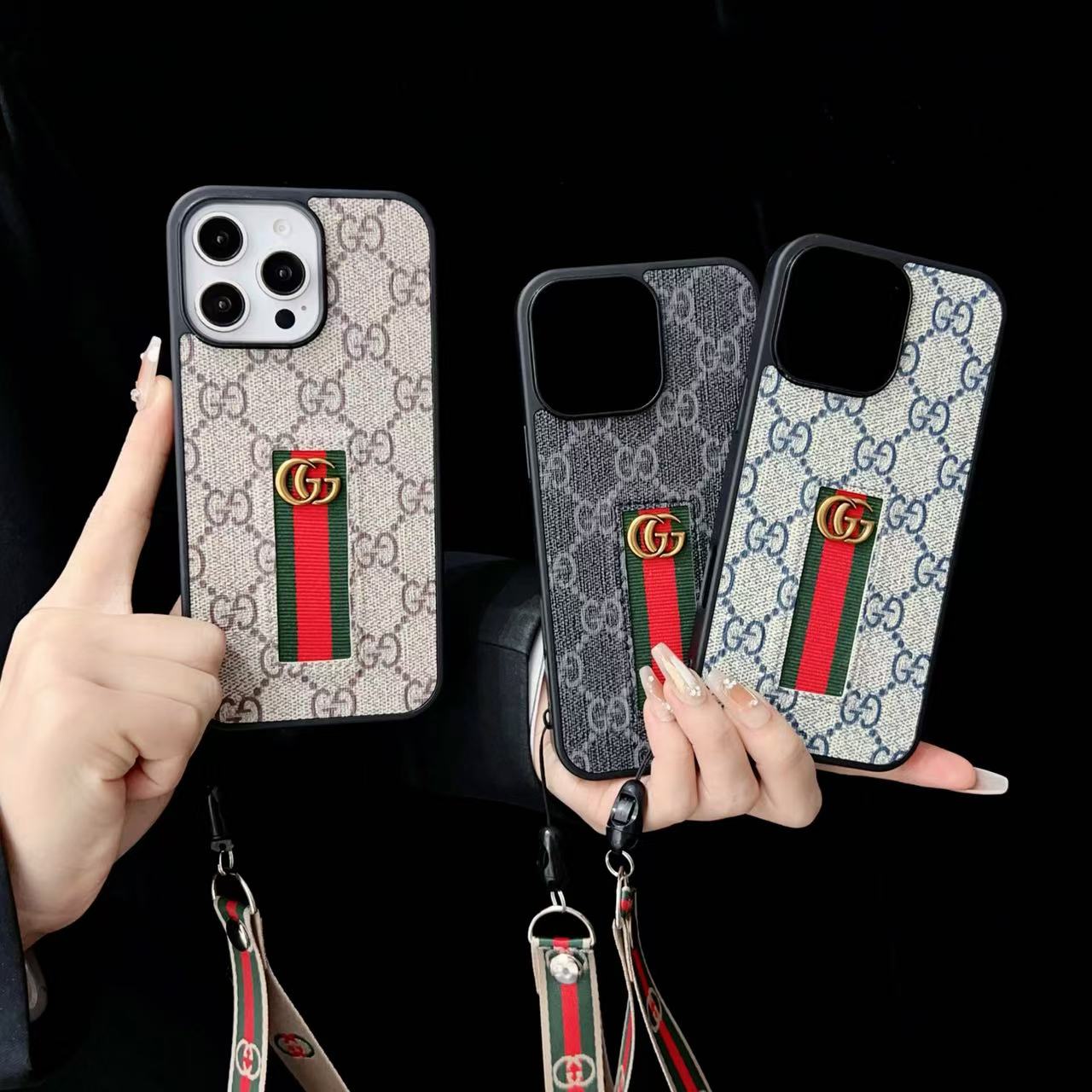 Luxury Gucci IPhone Case With Hand Strap