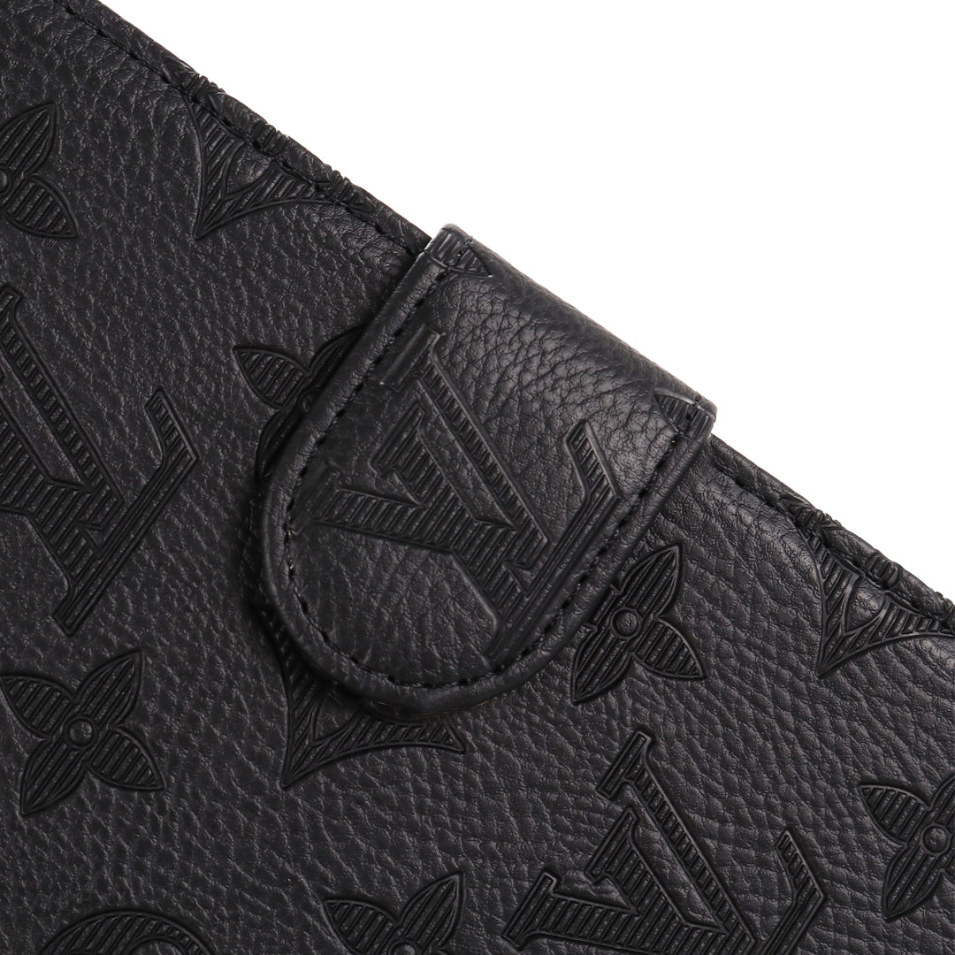 Designer 3D Embossed Canvas Monogram Holster Apple iPad Flip Cover With Stand Function Inspired