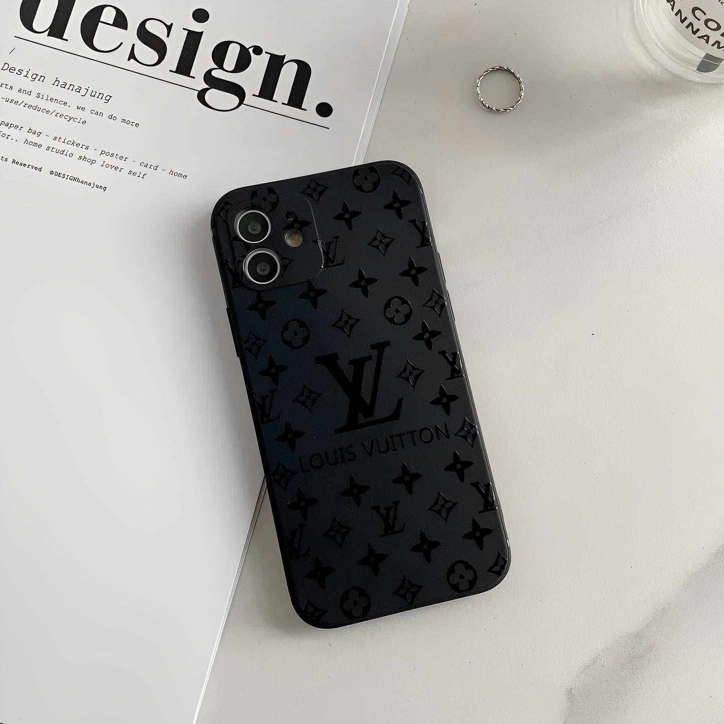 BLACK LV IPHONE CASE FOR IPHONE 16 15 14