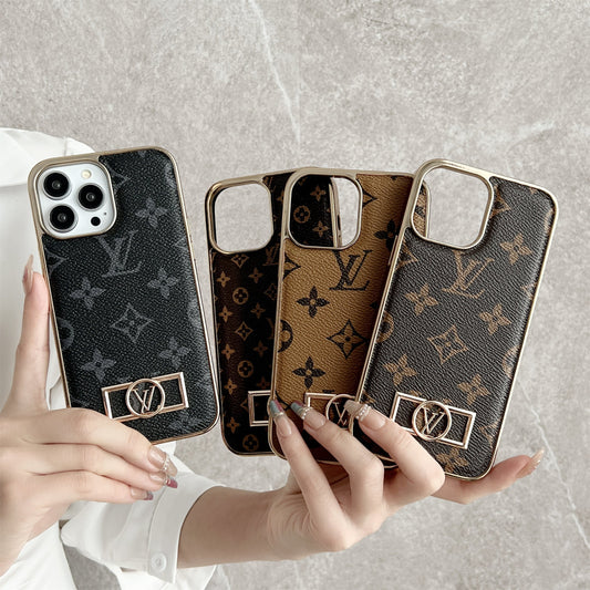 MONOGRAM CANVAS LEATHER LV IPHONE CASE