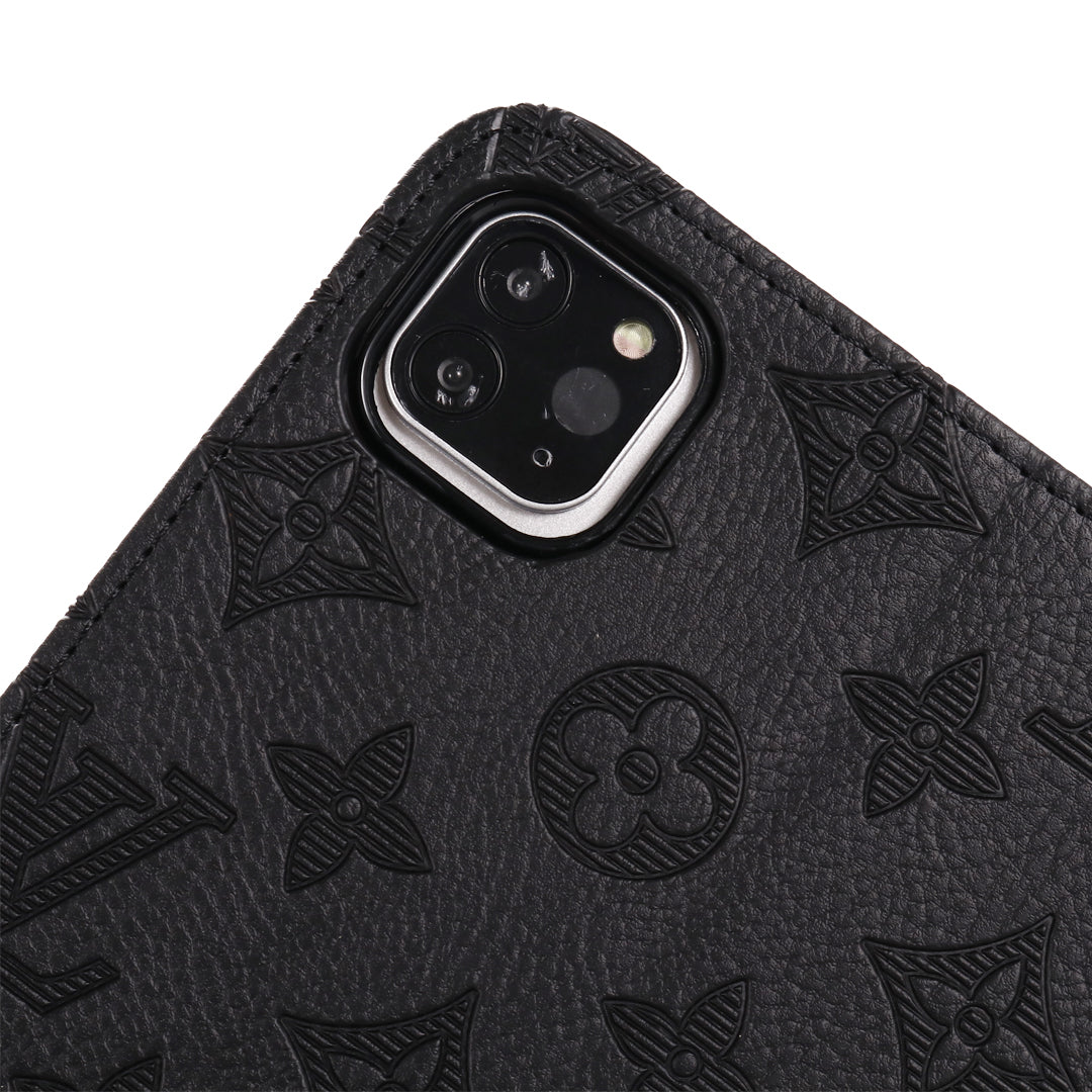 Designer 3D Embossed Canvas Monogram Holster Apple iPad Flip Cover With Stand Function Inspired