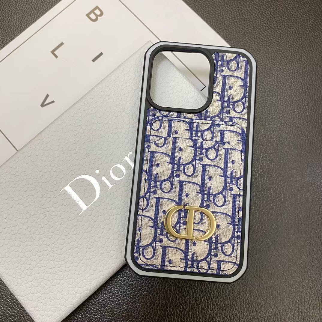 Chic Lady Dior iPhone Case with Card Holder