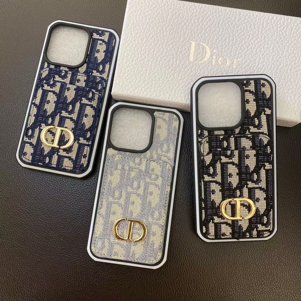 Chic Lady Dior iPhone Case with Card Holder