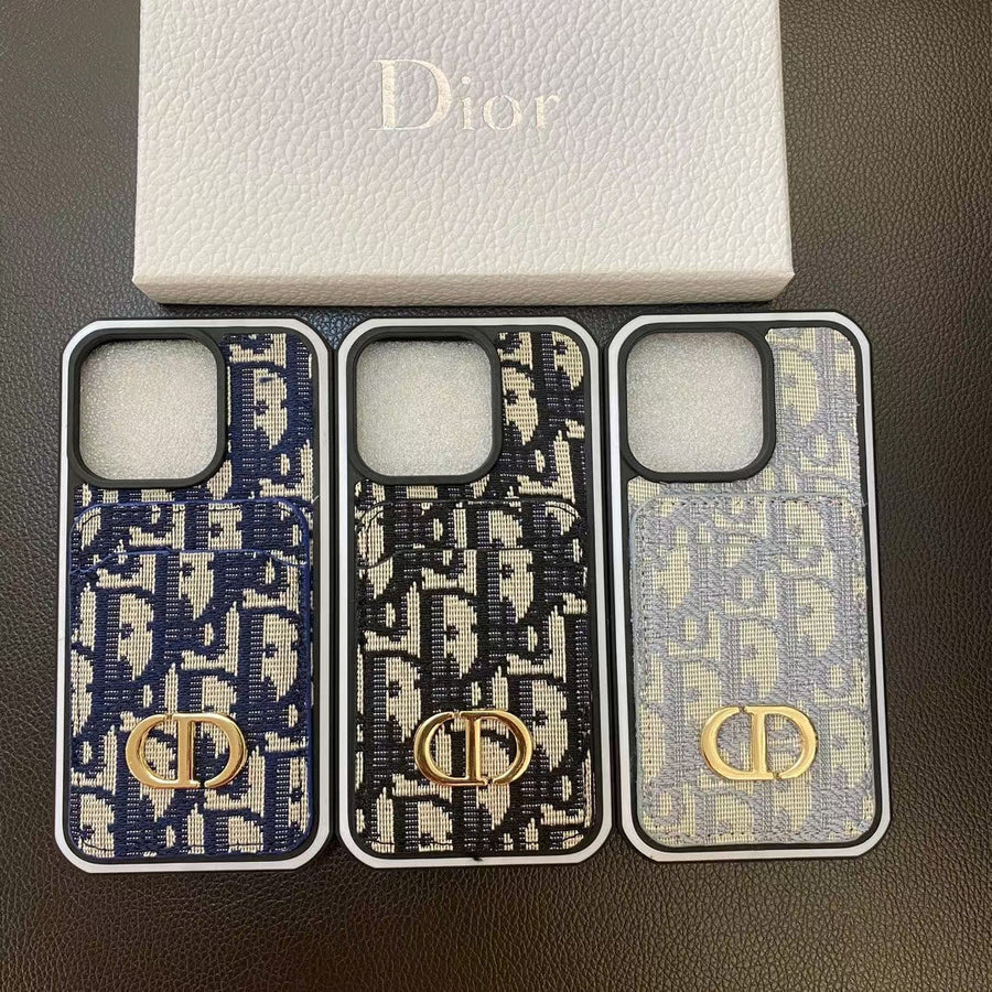 Chic Lady Dior iPhone Case with Card Holder