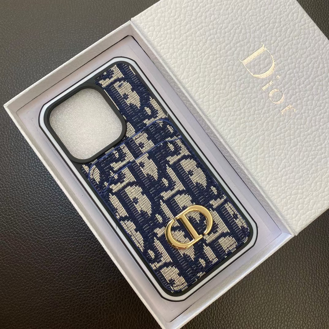 Chic Lady Dior iPhone Case with Card Holder