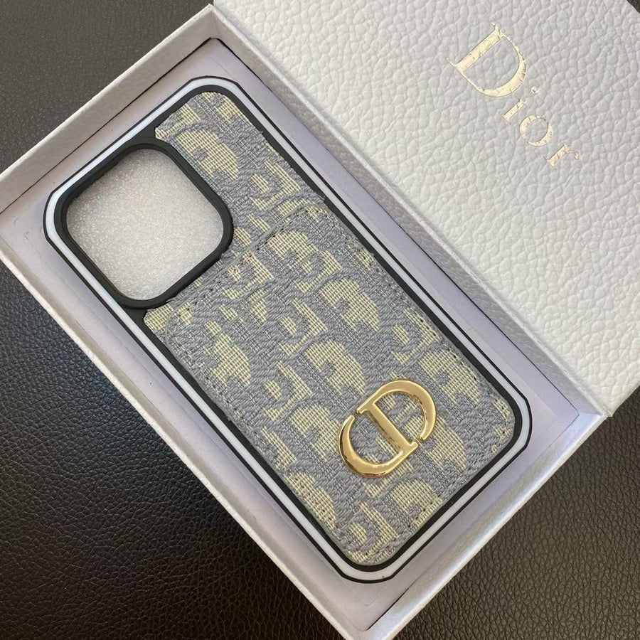 Chic Lady Dior iPhone Case with Card Holder