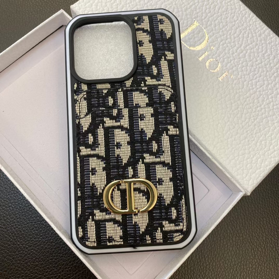 Chic Lady Dior iPhone Case with Card Holder