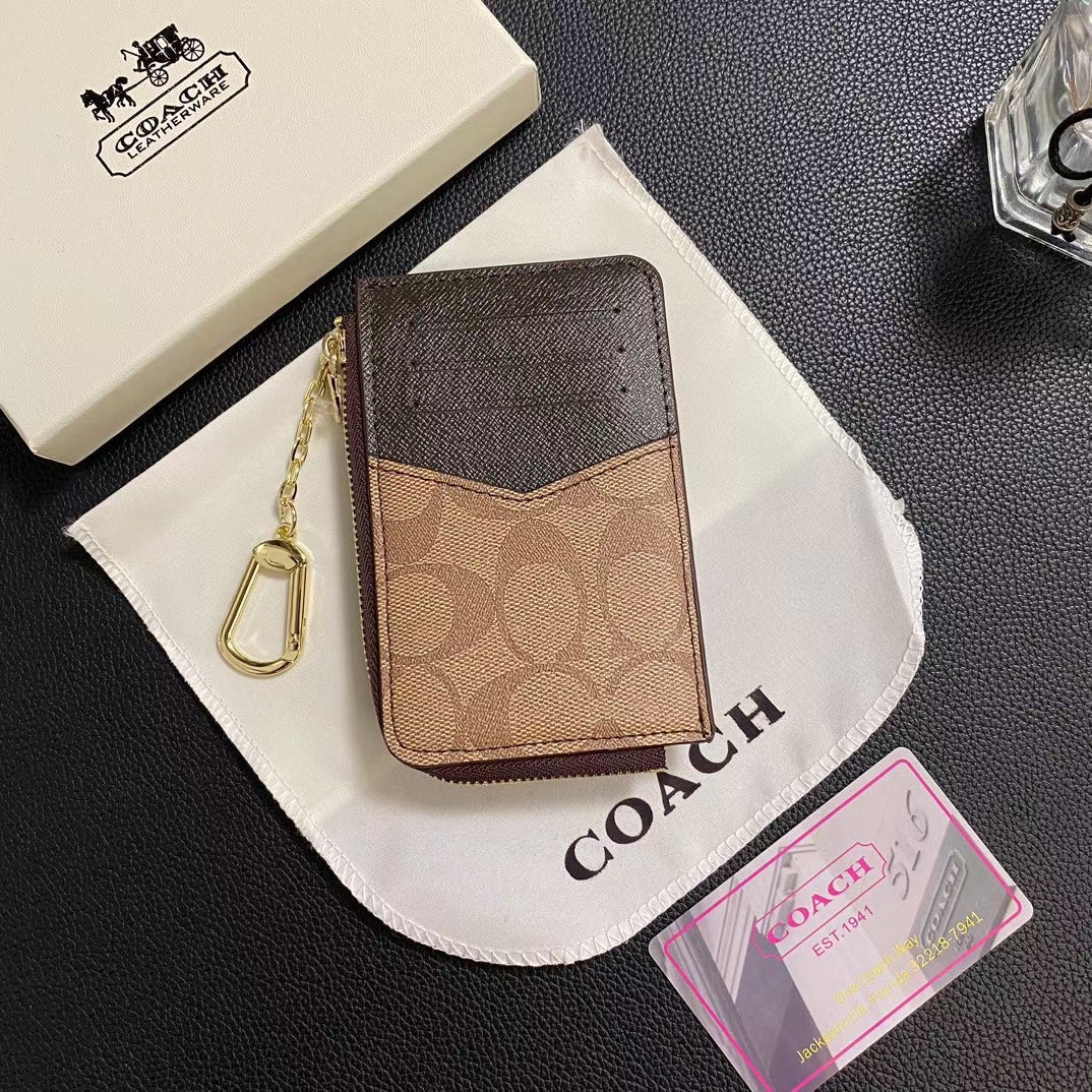 Designer Coach Wallet ID Card Holder Zipper Cover