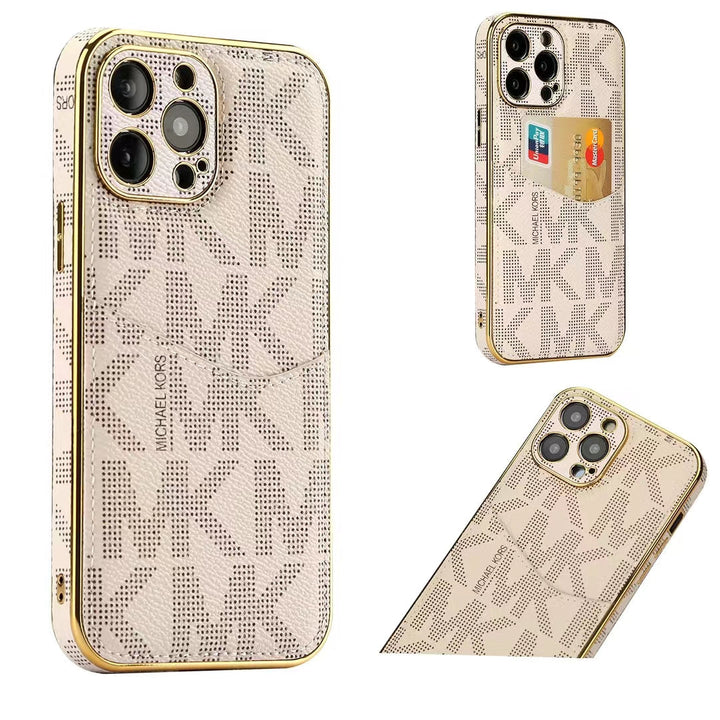 Luxury M-K-Inspired Monogram iPhone Case with Card Holder