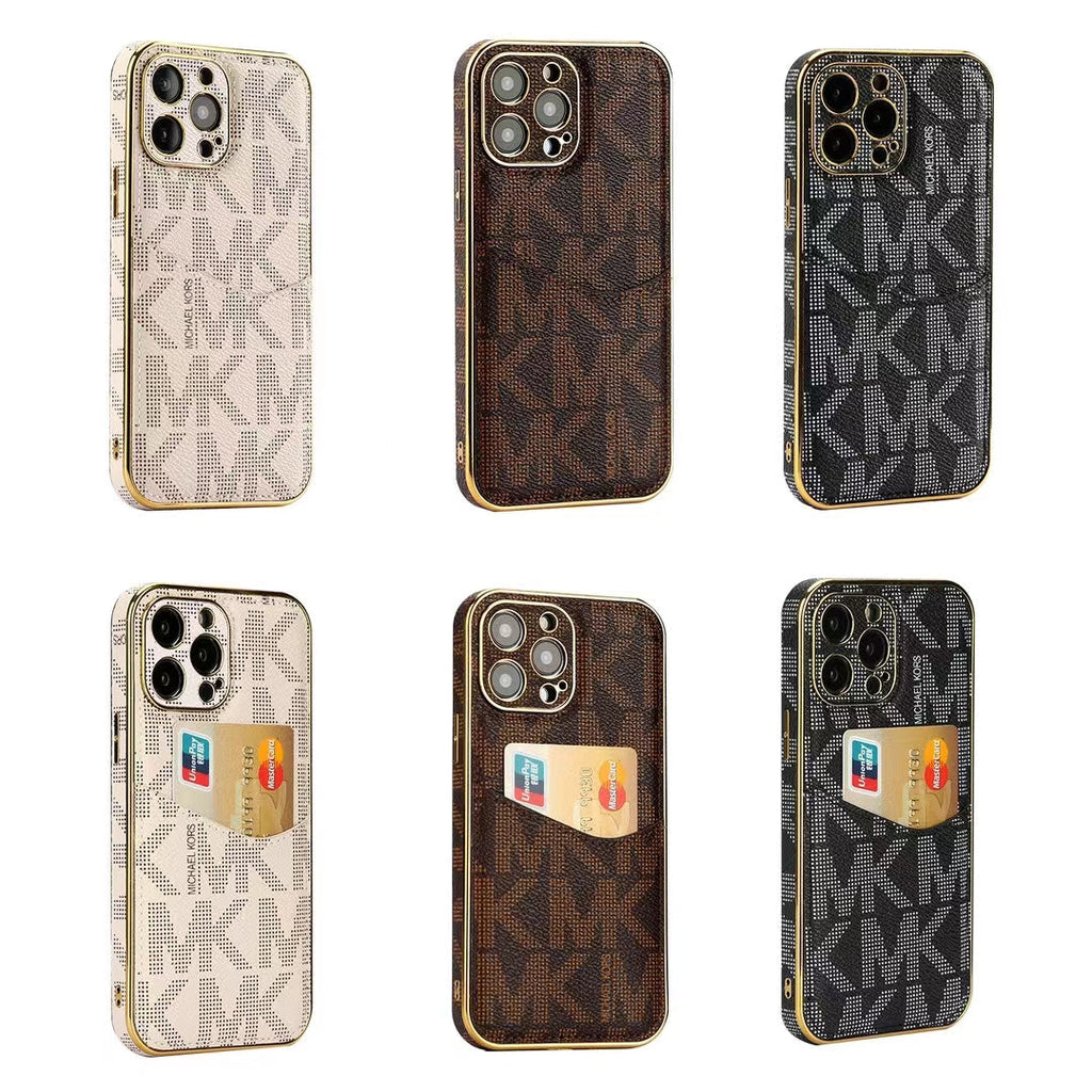 Luxury M-K-Inspired Monogram iPhone Case with Card Holder