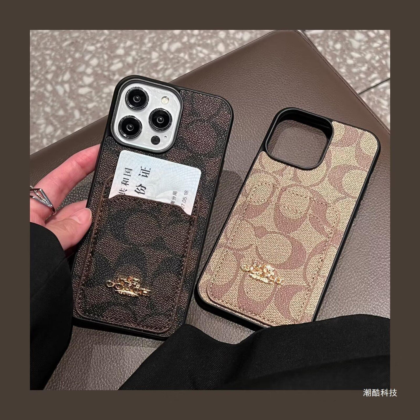 Designer Coach Leather iPhone Case Inspired