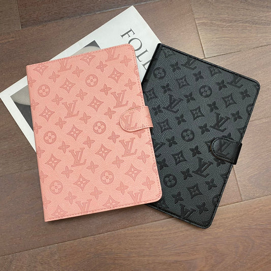 Designer 3D Embossed Canvas Monogram Holster Apple iPad Flip Cover With Stand Function Inspired