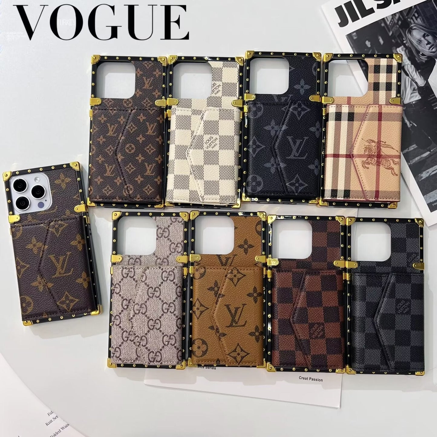 Designer Louis Vuitton IPhone Case With Wallet Card Holder