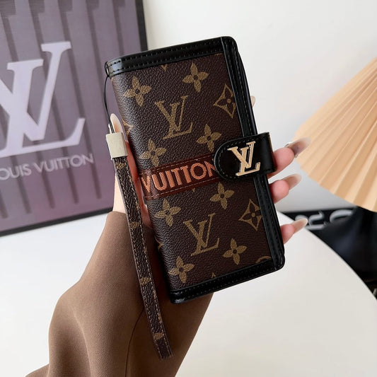 Leather Monogram LV Wallet Card Holder iPhone Case