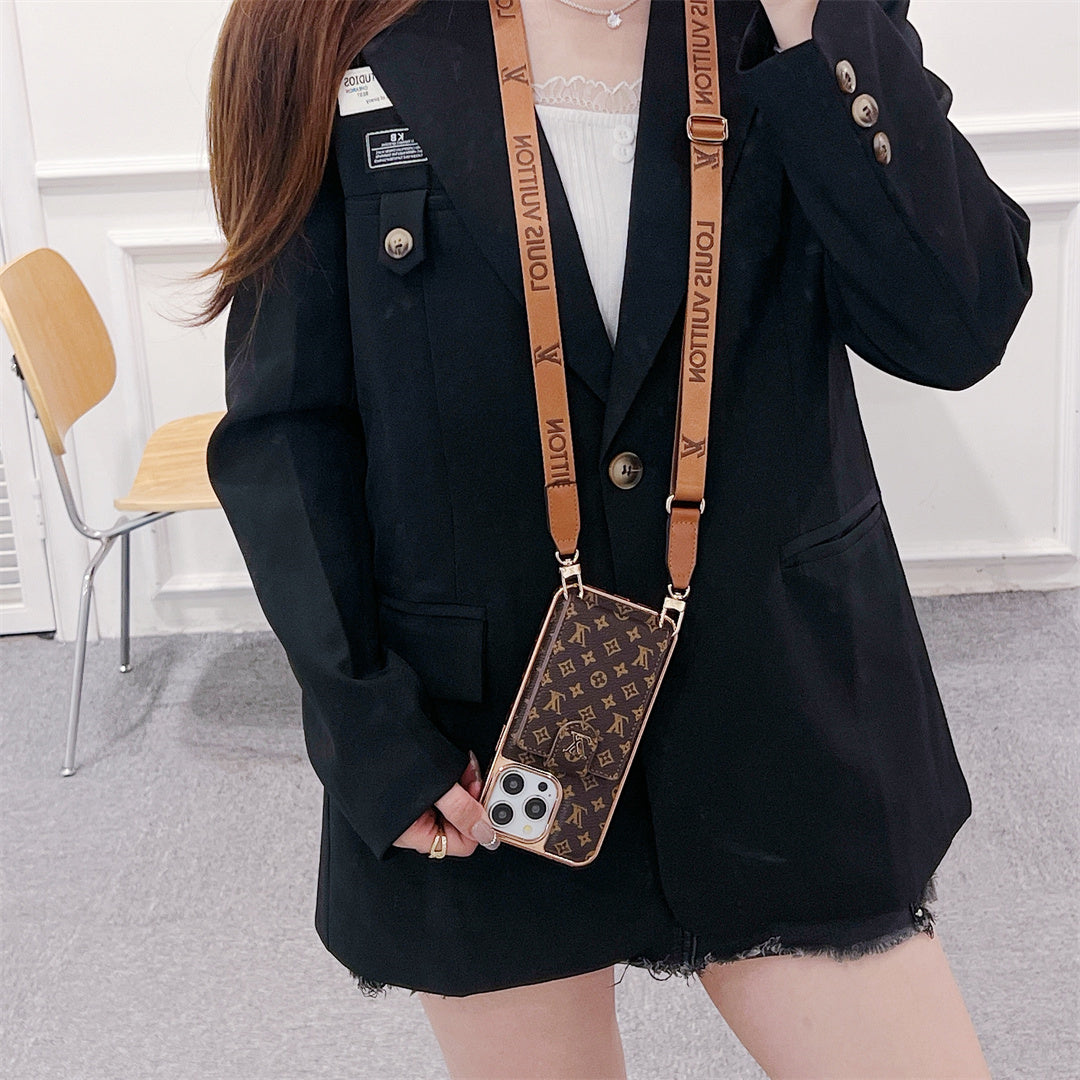 LUXURY LV CARD HOLDER CROSSBODY IPHONE CASE