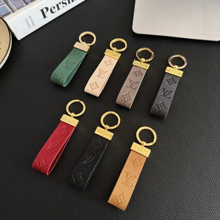 Louis Vuitton Keyring Embossed Leather Gold Hardware