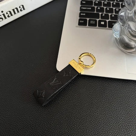 Louis Vuitton Keyring Embossed Leather Gold Hardware