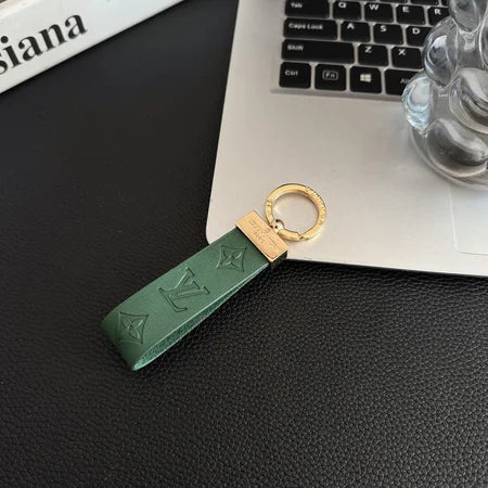 Louis Vuitton Keyring Embossed Leather Gold Hardware