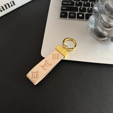 Louis Vuitton Keyring Embossed Leather Gold Hardware