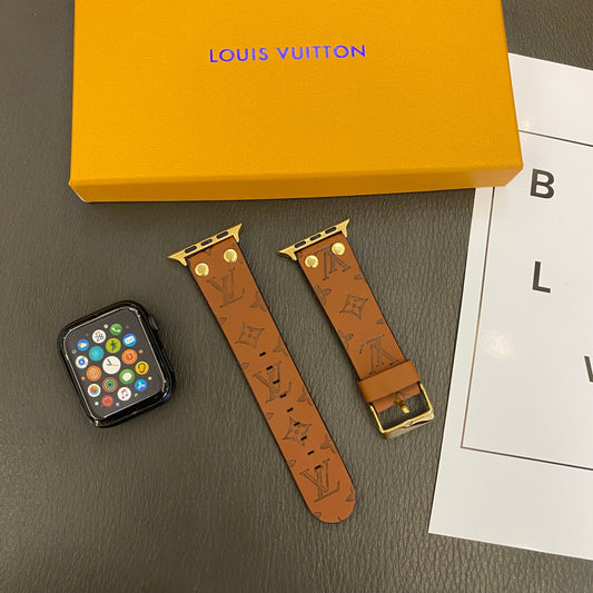 Designer Bracelet de rechange Apple avec décoration en rivets et monogramme en relief WATCH BANDS Inspired