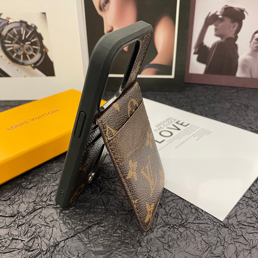 LUXURY MONOGRAM LV LEATHER IPHONE CASE FLIP WALLET