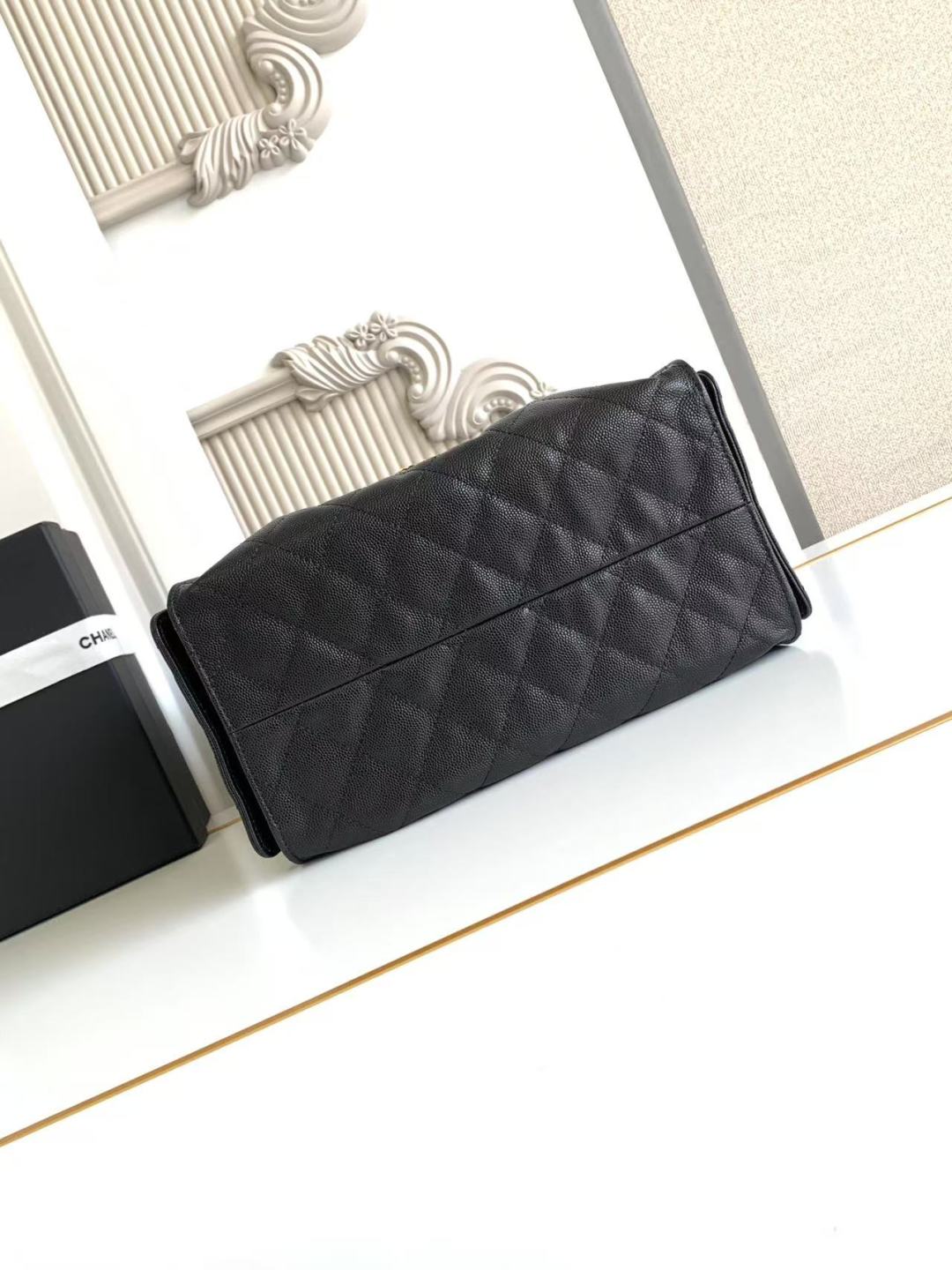 Designer CC 25 Small Handbag Grained Calfskin & Gold-Tone Metal Bag Inspired