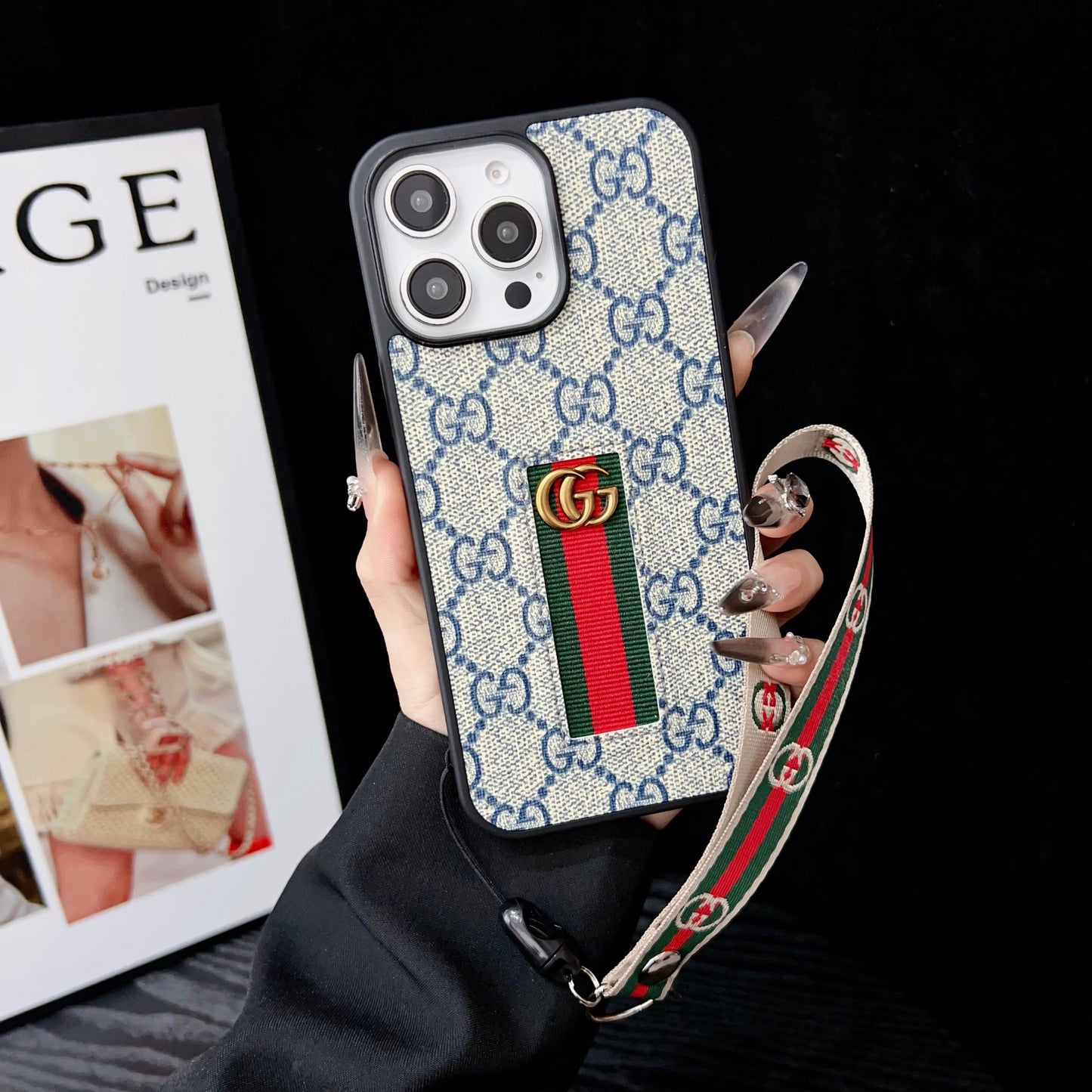 Luxury Gucci IPhone Case With Hand Strap