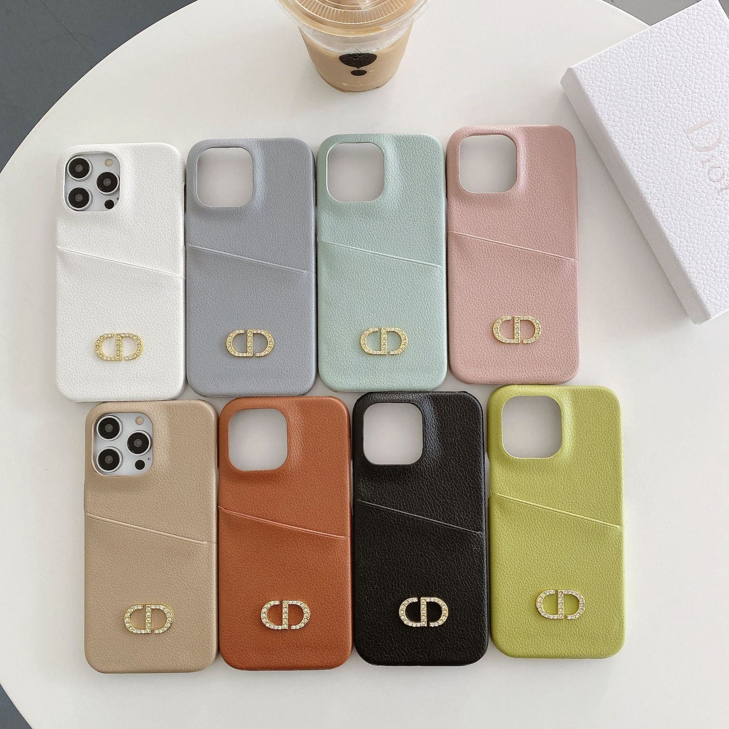 Designer Dior Leather iPhone Case Multi Colors