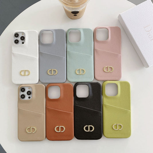 Designer Dior Leather iPhone Case Multi Colors