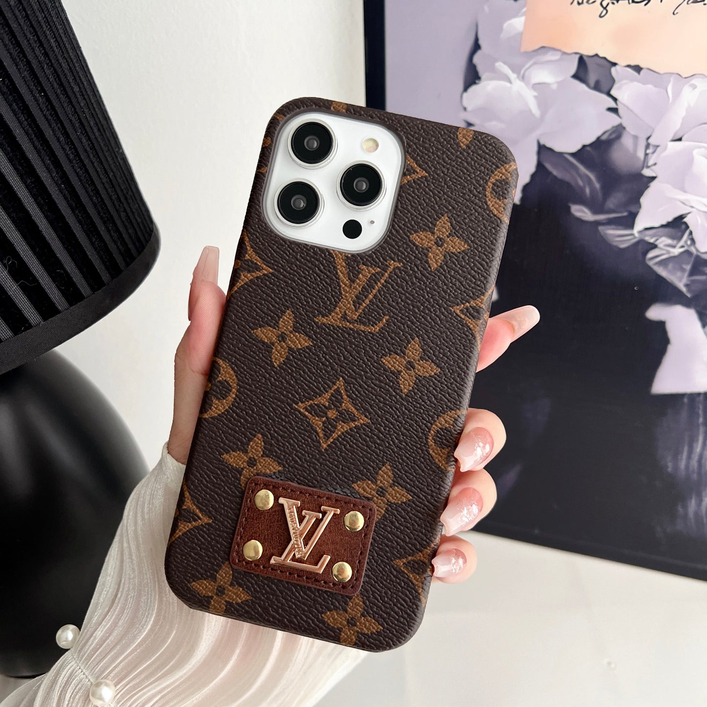 LV MONOGRAM LEATHER CASE FOR IPHONE