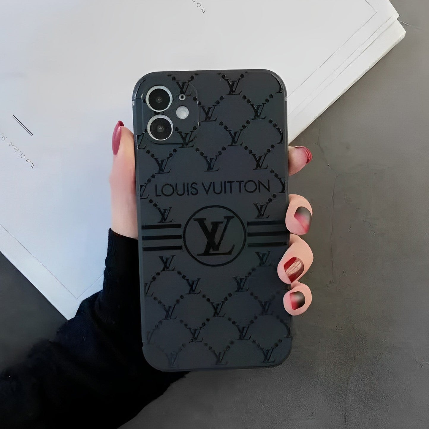 BLACK LV IPHONE CASE FOR IPHONE 16 15 14