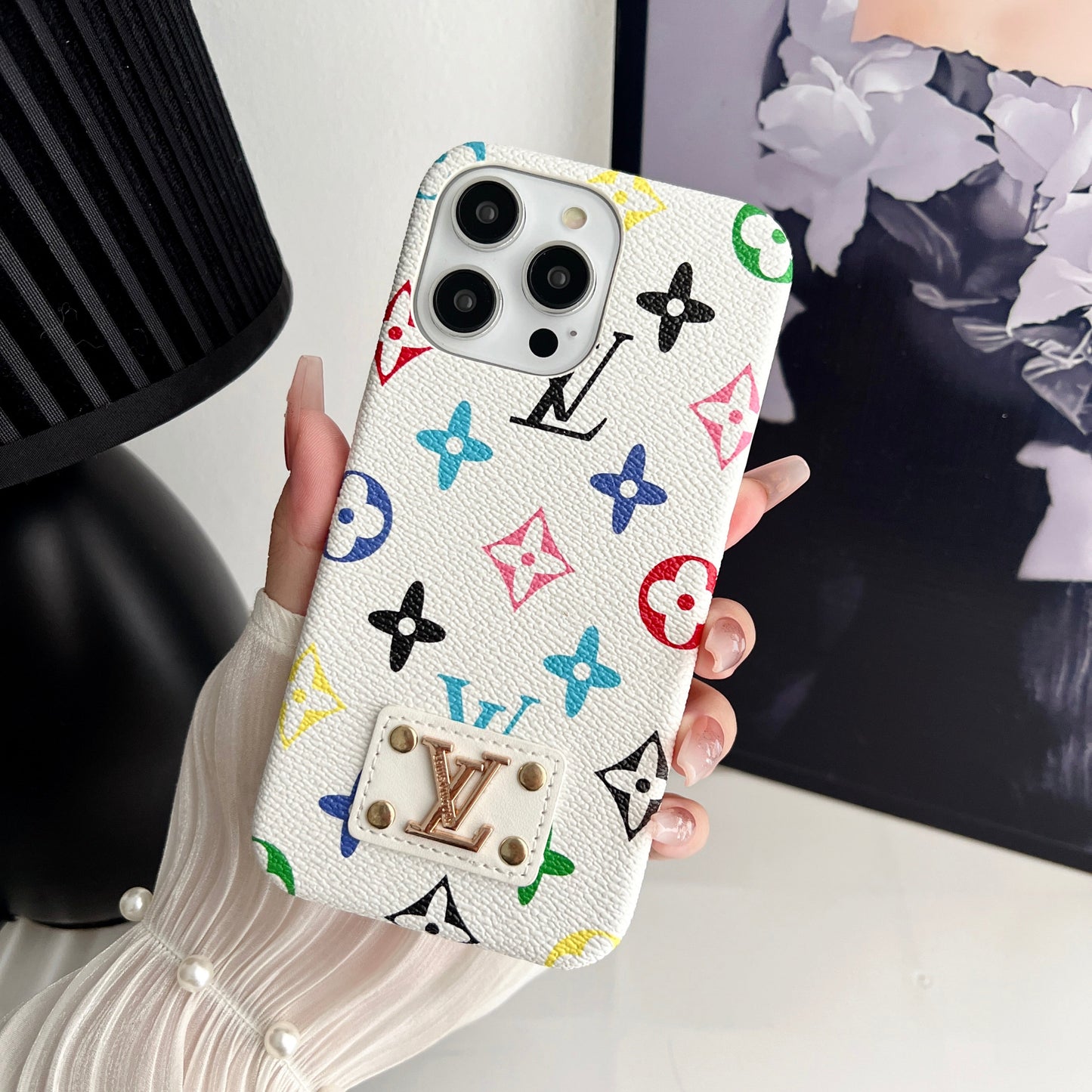 LV MONOGRAM LEATHER CASE FOR IPHONE