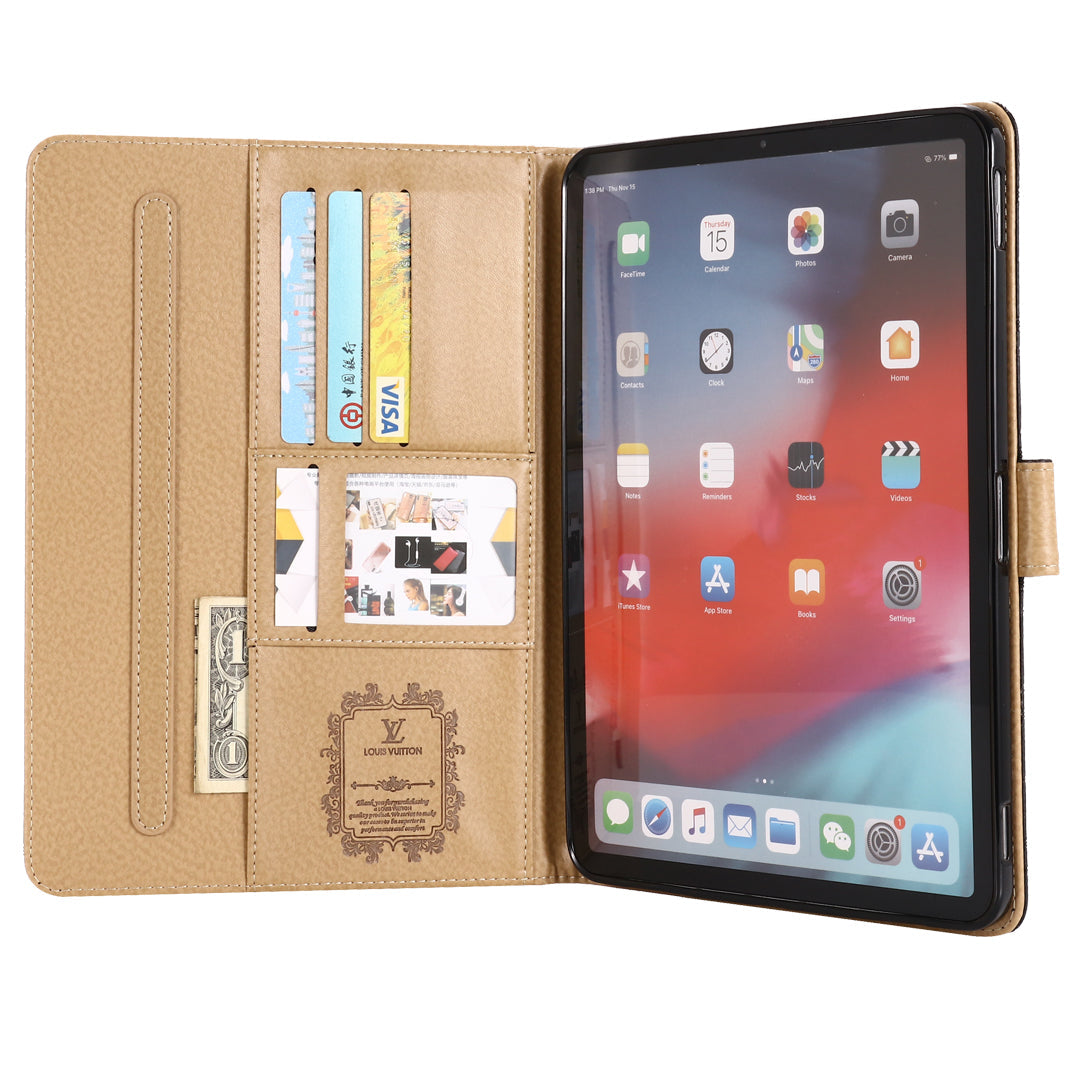 Designer 3D Embossed Canvas Monogram Holster Apple iPad Flip Cover With Stand Function Inspired