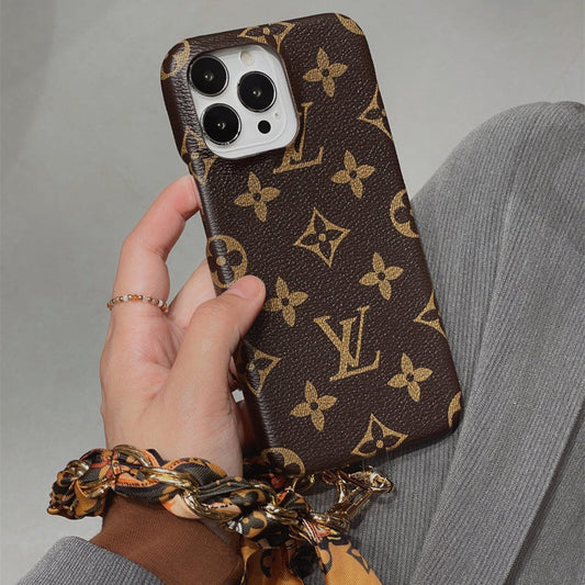 LUXURY LV PHONE CASE WITH HAND STRAP