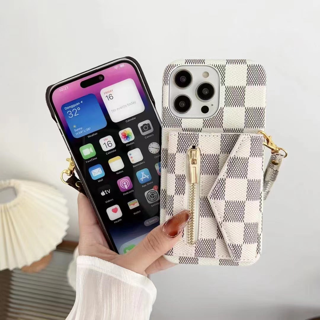 LV LEATHER WALLET PHONE CASE